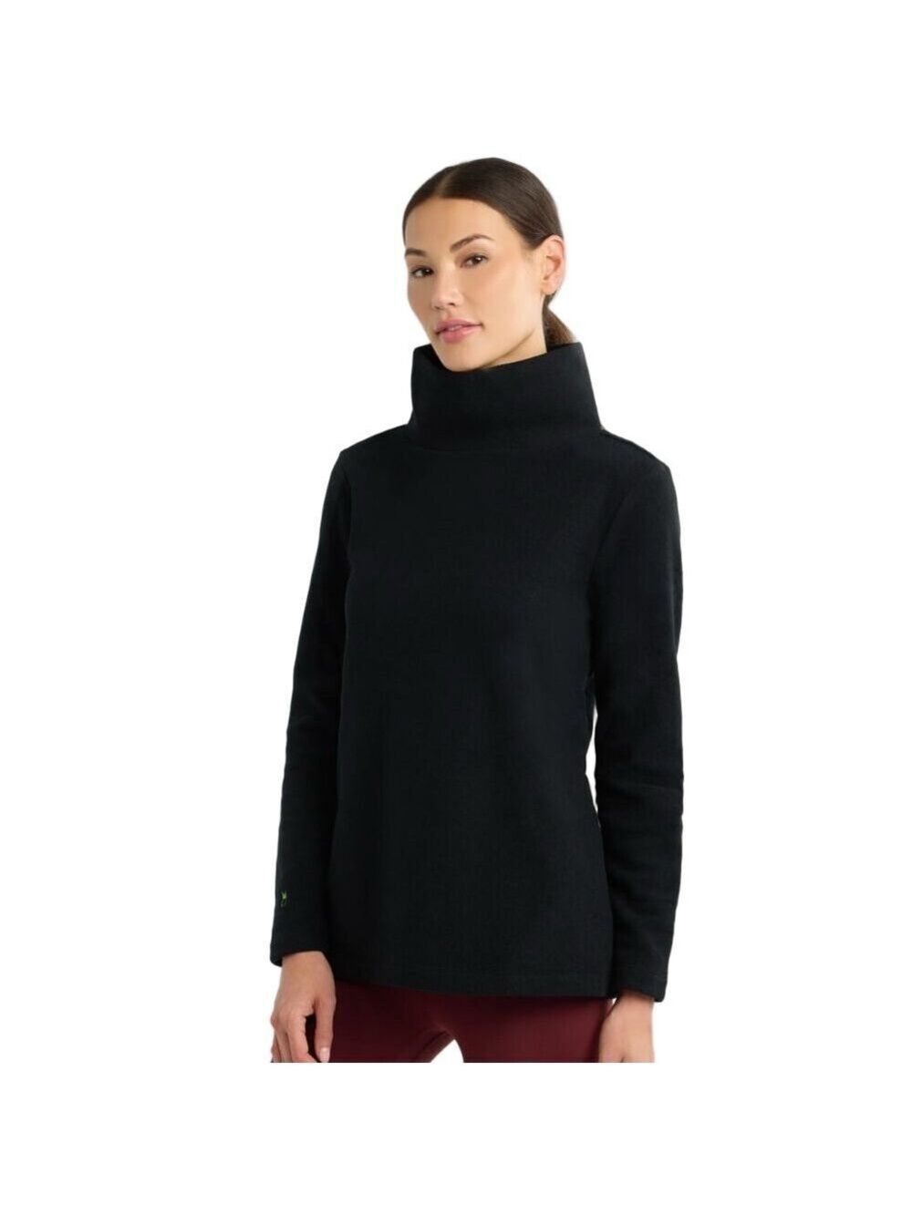 Dudley Stephens Vello Fleece Black Cobble Hill Turtleneck Tunic Size Small